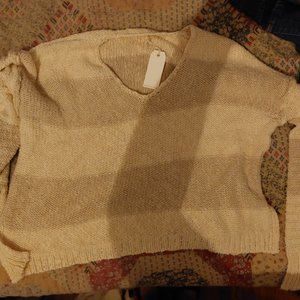 Cotton Knit V-neck Sweater